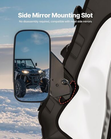 VEVOR Cab Enclosure Upper Doors, Compatible with Polaris RZR XP 1000/XP Turbo 2014-2023, Soft Upper Doors, Windproof Upgraded Zipper UTV Soft Side Window Kit, Work with Side Mirrors and Windshields in Saudi Arabia