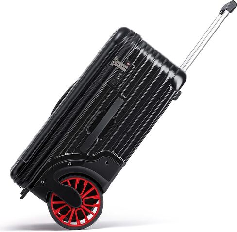 Extra Large Wheels 80L Luggage Hard Shell Suitcase Top Opening Hardside Travel Checked Luggage with TSA Lock (Black, 25-Inch) in Kuwait