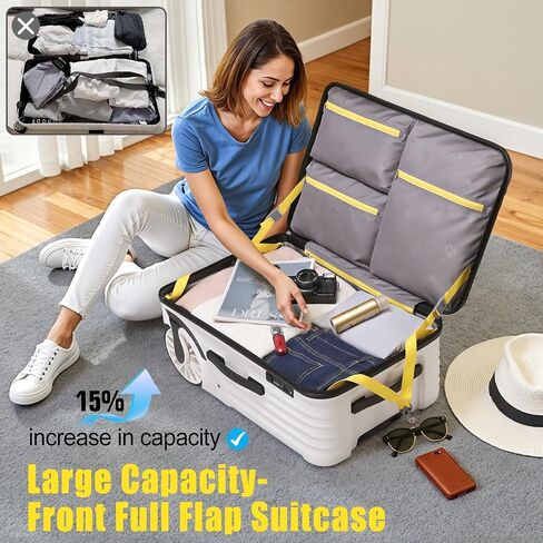 Extra Large Wheels 80L Luggage Hard Shell Suitcase Top Opening Hardside Travel Checked Luggage with TSA Lock (Black, 25-Inch) in Kuwait