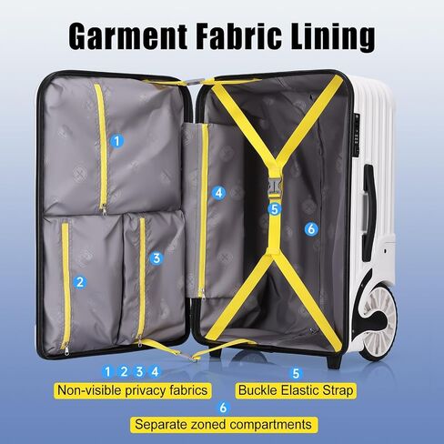 Extra Large Wheels 80L Luggage Hard Shell Suitcase Top Opening Hardside Travel Checked Luggage with TSA Lock (Black, 25-Inch) in Kuwait