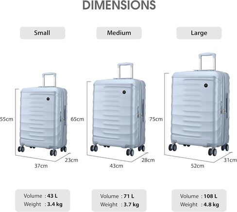 Maleta Crescent Chection-In 65 CMS Material ، Hardside Luggle Adgage متوسطة الحجم بحجم أكياس للأمتعة حقائب السفر للسفر (الأسود ، تسجيل الوصول) in Saudi Arabia