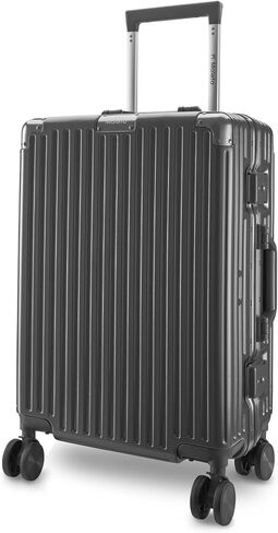Maleta Crown Series Cabin Trolley Bag Aluminium Frame, 20 inch, 8 Spinner Wheels, Dual TSA Lock Trolley Bags for Travel Suitcase for Travel Bags for Travelling (Black, Cabin-Small) in Saudi Arabia