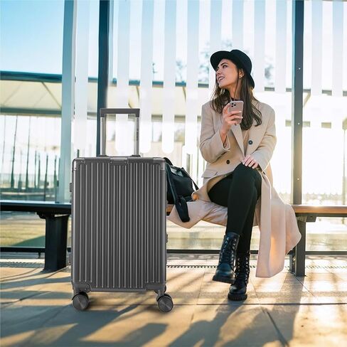 Maleta Crown Series Cabin Trolley Bag Aluminium Frame, 20 inch, 8 Spinner Wheels, Dual TSA Lock Trolley Bags for Travel Suitcase for Travel Bags for Travelling (Black, Cabin-Small) in Saudi Arabia