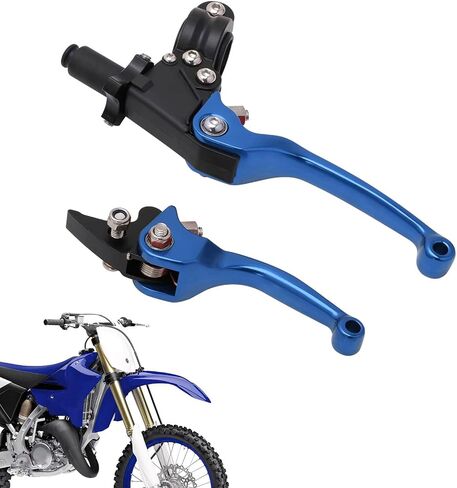 JFG RACING Motorcycle Brake Clutch Lever 7/8'' 22mm Folding Levers Aluminum Alloy Universal for CRF50 KLX SSR TTR 110 125 150 200 250cc Dirt Pit Bike ATV Mini Bike Blue in Saudi Arabia