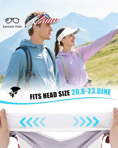 قبعات Sports Sun Visor للنساء الرجال خفيفة الوزن تبريد أقنعة ممتدة قابلة للطي أكثر من 50+ لتشغيل لعبة التنس غولف in Kuwait