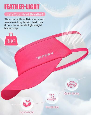 قبعات Sports Sun Visor للنساء الرجال خفيفة الوزن تبريد أقنعة ممتدة قابلة للطي أكثر من 50+ لتشغيل لعبة التنس غولف in Kuwait