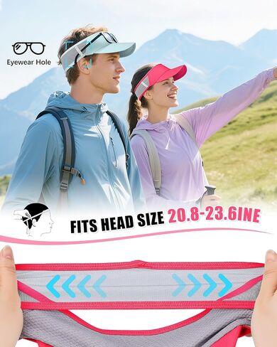 قبعات Sports Sun Visor للنساء الرجال خفيفة الوزن تبريد أقنعة ممتدة قابلة للطي أكثر من 50+ لتشغيل لعبة التنس غولف in Kuwait