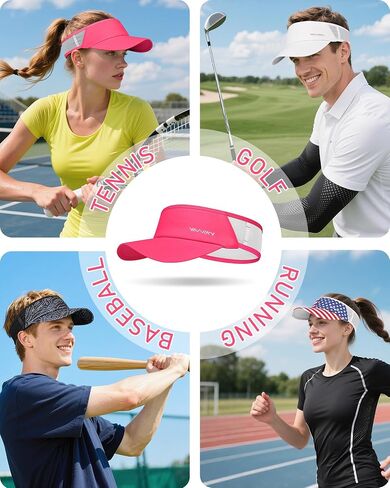 قبعات Sports Sun Visor للنساء الرجال خفيفة الوزن تبريد أقنعة ممتدة قابلة للطي أكثر من 50+ لتشغيل لعبة التنس غولف in Kuwait
