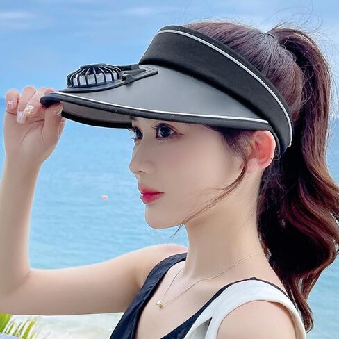 Sun Visor Hat مع مروحة USB ، Summer Leghing 3 إعدادات مؤقت in Kuwait