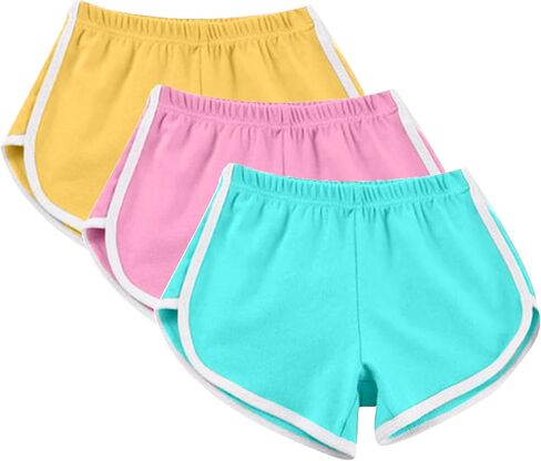 3 Pack Women's Athletic Shorts Summer Casual Elastic Waist Dolphin Cycling Yoga Workout Shorts Running Clothes 2025 in Kuwait
