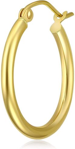 14 Karat Yellow Gold Classic Hoop Earrings (Diameter: 20mm, 25mm, 30mm OR 35mm) in Saudi Arabia