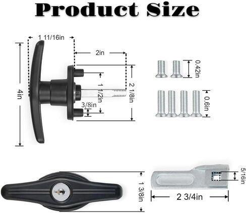 4PCS Truck Cap Locking T-Handle, Truck Camper Shell Lock, Camper Shell Accessories, Key Alike Black T-Handle Locks (Left & Right) for Most Truck in Saudi Arabia