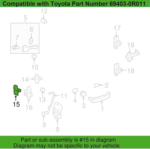 سدادة مزلاج قفل الباب الخلفي لتويوتا RAV4 2006-2012 ، FJ Cruiser 2007-2014 ، من أجل Lexus GX470/GX460 ، وسادة مهاجم محدد الباب الخلفي ، وصاررة الباب الخلفية حلبة مضادة للضوضاء غير الطبيعية in Kuwait