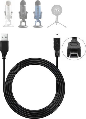 6.6ft Blue Yeti Microphone Cord Blue Yeti Cord Blue Yeti USB Cable for Blue Yeti, Blue Yeti Pro, Snowball iCE Microphones,Power Cable USB A Male to Mini USB Data Transfer Cord (6.6FT/2.0m) in Kuwait