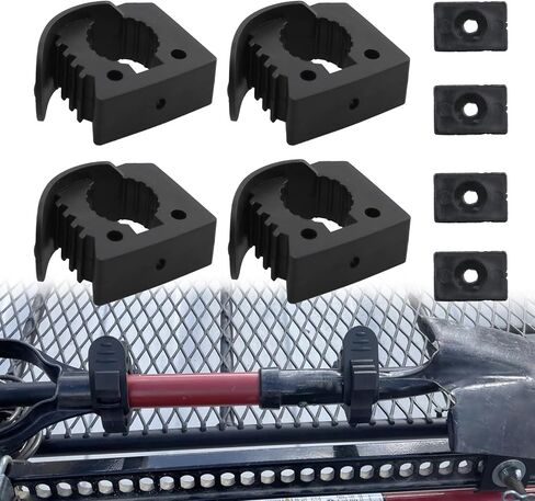 Ryanstar Racing Dravel Holder Quick Freef Rubber Rubber Clamp Bracket - متوافقة مع مقابض قطرها 1.25 "إلى 1.375" - 4 حزمة للشاحنات ، UTV ، ATV ، على الطرق الوعرة ، 4x4 أجزاء in Kuwait