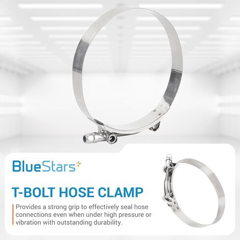 BlueStars 2-Pack 1.5" T-Bolt Hose Clamps with Working Range 44mm - 50mm, 304 Stainless Steel - Compatible with Automotive, Industrial, Marine, Household, Exhaust system, Turbo Intake, Intercooler Pipe in Saudi Arabia