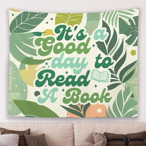 MNASAIOO It's A Good Day to Read A Book Classroom Wall Tapestry Hanging, Floral Trendy Reading Tapestries Wall Decor Gifts for Women Kids Book Lovers School Library Reading Nook Corner Home Dorm 50x60 in Saudi Arabia