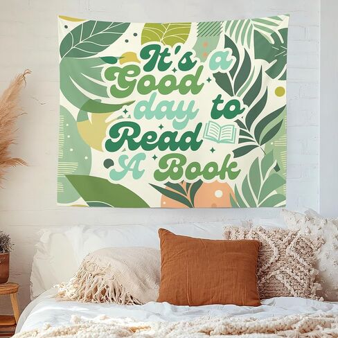 MNASAIOO It's A Good Day to Read A Book Classroom Wall Tapestry Hanging, Floral Trendy Reading Tapestries Wall Decor Gifts for Women Kids Book Lovers School Library Reading Nook Corner Home Dorm 50x60 in Saudi Arabia