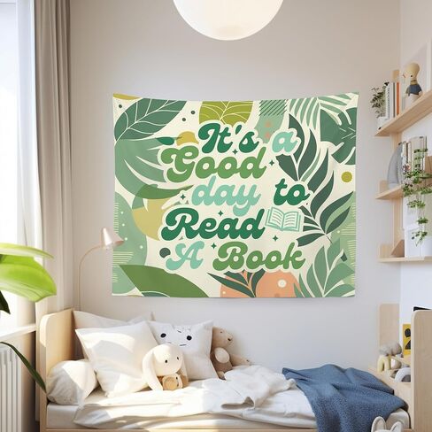 MNASAIOO It's A Good Day to Read A Book Classroom Wall Tapestry Hanging, Floral Trendy Reading Tapestries Wall Decor Gifts for Women Kids Book Lovers School Library Reading Nook Corner Home Dorm 50x60 in Saudi Arabia