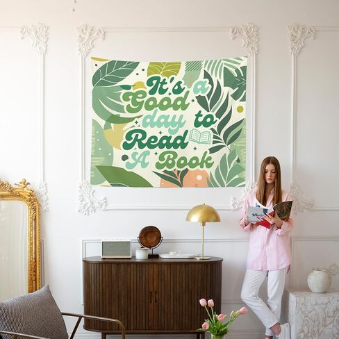 MNASAIOO It's A Good Day to Read A Book Classroom Wall Tapestry Hanging, Floral Trendy Reading Tapestries Wall Decor Gifts for Women Kids Book Lovers School Library Reading Nook Corner Home Dorm 50x60 in Saudi Arabia
