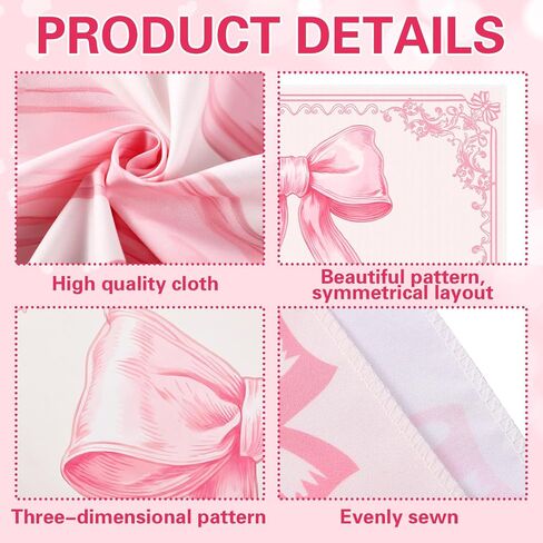 HunnmingRe 60" x 40" Pink Tapestry Coquette Pink Aesthetic Bedroom Hanging Wall Art Preppy Tapestry Decor Kit Cute Room Decoration for Women Girls Room Dorm Apartment(Bow) in Saudi Arabia
