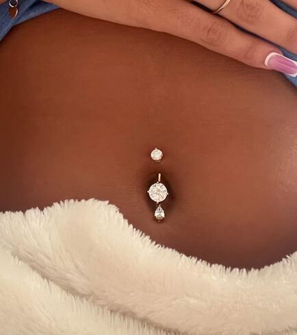 MODRSA GOLD BELLY BELLY BUNTY RINGER BELLY RINGS SIVAL PINK DANCLING DANCHING BELLY BELLY BETCINGERITION HURELERGENIC Surgical Steel Butterfly Butterfly Rings for Women Gut in Kuwait