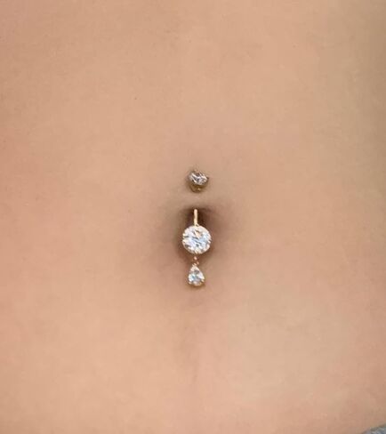 MODRSA GOLD BELLY BELLY BUNTY RINGER BELLY RINGS SIVAL PINK DANCLING DANCHING BELLY BELLY BETCINGERITION HURELERGENIC Surgical Steel Butterfly Butterfly Rings for Women Gut in Kuwait