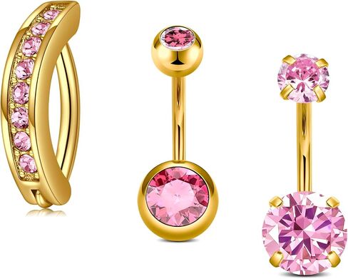 MODRSA GOLD BELLY BELLY BUNTY RINGER BELLY RINGS SIVAL PINK DANCLING DANCHING BELLY BELLY BETCINGERITION HURELERGENIC Surgical Steel Butterfly Butterfly Rings for Women Gut in Kuwait