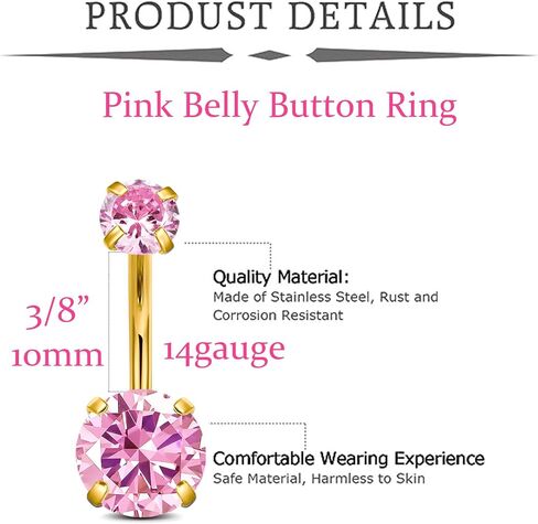 MODRSA GOLD BELLY BELLY BUNTY RINGER BELLY RINGS SIVAL PINK DANCLING DANCHING BELLY BELLY BETCINGERITION HURELERGENIC Surgical Steel Butterfly Butterfly Rings for Women Gut in Kuwait