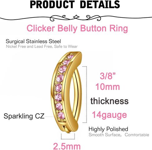 MODRSA GOLD BELLY BELLY BUNTY RINGER BELLY RINGS SIVAL PINK DANCLING DANCHING BELLY BELLY BETCINGERITION HURELERGENIC Surgical Steel Butterfly Butterfly Rings for Women Gut in Kuwait