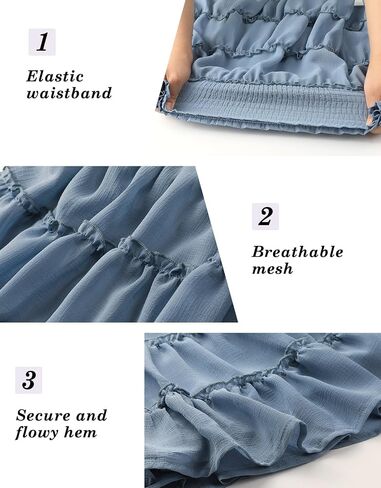SEAFORM Women Chiffon Skirts High Waist Ruffle Mini Skirts Tennis Golf Skirt Boho Summer Tiered Skirts with Built-in Shorts in Saudi Arabia