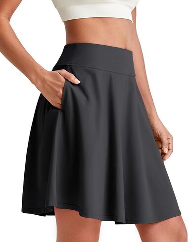 G4Free 20" Knee Length Tennis Skirts for Women High Waisted Golf Skorts Soft Athletic Built-in Shorts 3 Pockets in Saudi Arabia