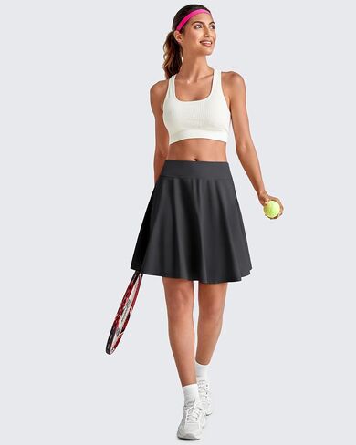 G4Free 20" Knee Length Tennis Skirts for Women High Waisted Golf Skorts Soft Athletic Built-in Shorts 3 Pockets in Saudi Arabia