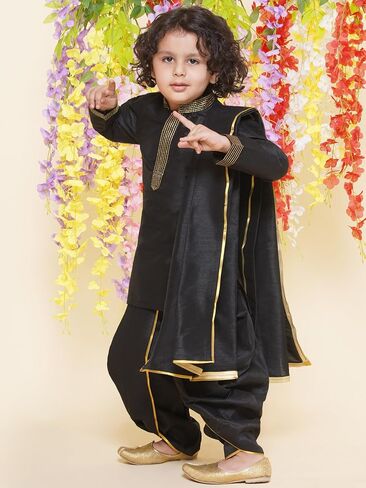 الأولاد Slub Dupion Gold Border Patiala Pant (Bd41 to 46) in Saudi Arabia