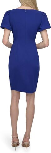 DKNY Women's Short Sleeve Boat Neck Side Ruched Dress in Saudi Arabia