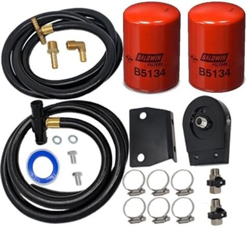 Black Coolant Filtration Kit with Extra Filter- Fits Ford 6.4L Powerstroke 2008-2010 6.4 - DK Engine Parts (2 Baldwin) in Saudi Arabia