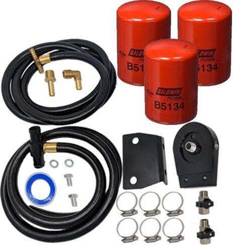 Black Coolant Filtration Kit with Extra Filter- Fits Ford 6.4L Powerstroke 2008-2010 6.4 - DK Engine Parts (2 Baldwin) in Saudi Arabia