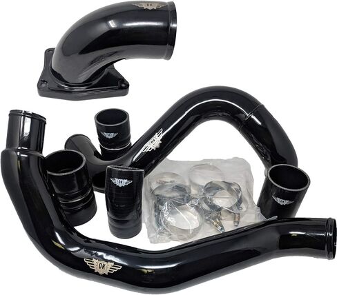 أنابيب بربو توربو السوداء والكوع - يناسب فورد 6.0L 6.0 2003-2007 محركات PowerStroke Turbo Air Products - DK Parts in Saudi Arabia