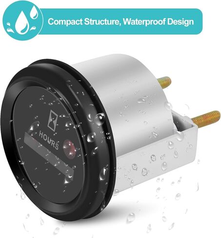Hour Meter, 12-36V DC/AC Quartz Hourmeter Gauge, Mechanical Hourmeter for Boat Marine Auto ATV UTV Snowmobile Lawn Tractors Generators Engine in Saudi Arabia