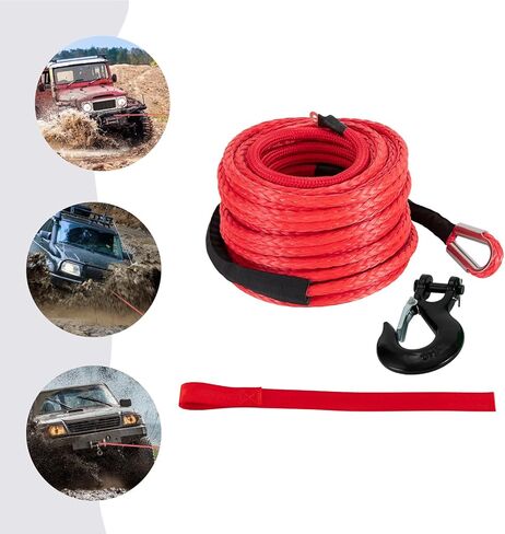 1/2 "× 85 قدم حبل ونش الاصطناعية مع مجموعة كبلات استرداد سحب السيارة لسيارة ATV SUV in Kuwait