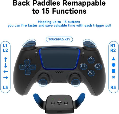 Programmable Back Paddles for PS5 Controller, Remap Kit for PS5 Controller BDM-010 & BDM-020 & BDM-030, Upgrade 2 Back Buttons Support Mapping, Auto Turbo, Combo Function in Saudi Arabia