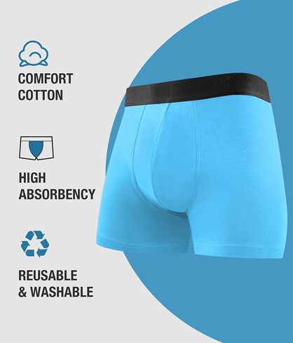 Incontinence Underwear for Men, 150ML Absorbency Washable Reusable Cotton Heavy Flow Bladder Leak Proof Boxer Briefs (Multicolor01, Large) in Saudi Arabia