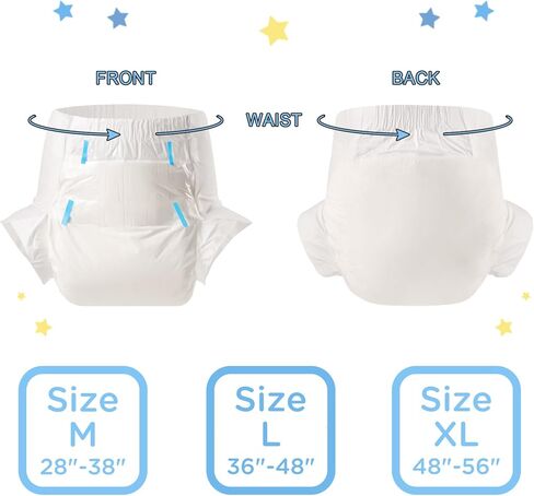 Littleforbig البالغ حفاضات 10 قطع - حفاضات بيضاء جديدة (متوسطة 28 "-38") in Kuwait