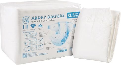 Littleforbig Adult Diaper 10 Pieces - ABDry New White Diapers (Medium 28"-38") in Saudi Arabia