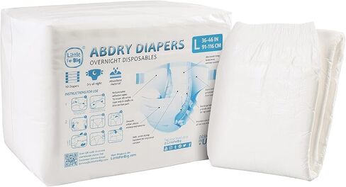 Littleforbig Adult Diaper 10 Pieces - ABDry New White Diapers (Medium 28"-38") in Saudi Arabia