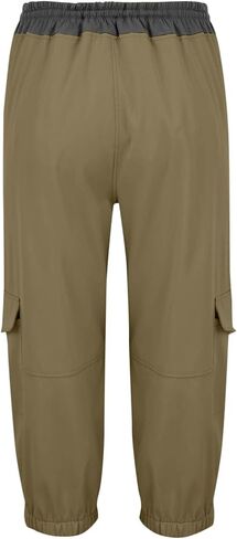 Women's High Waist Cargo Pants Summer Casual Solid Color Elastic Waist Capri Pants Bermuda Shorts with Pockets in Kuwait