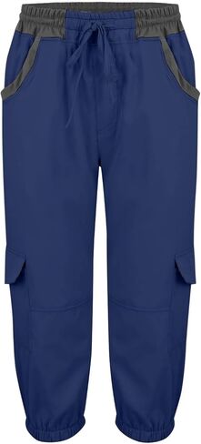 Women's High Waist Cargo Pants Summer Casual Solid Color Elastic Waist Capri Pants Bermuda Shorts with Pockets in Kuwait
