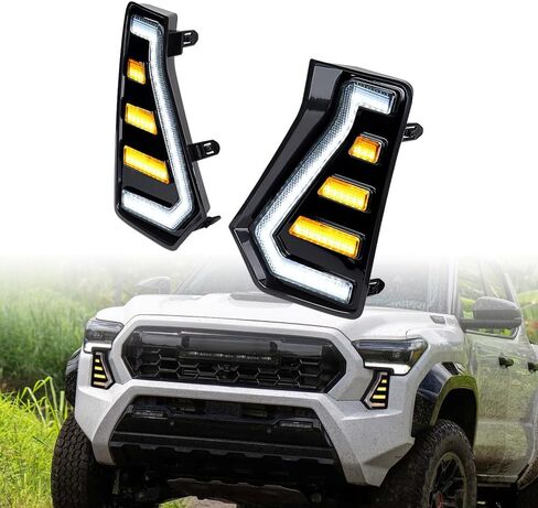 Astra Depot 2PCS Driver & Passenger Side 2024 2025 TACOMA LED LID Signal Signal DRL أثناء النهار مصباح إشارة فلاش متسلسل مع مصباح LED متوافق مع 2024-25 TOYOTA TACOMA in Saudi Arabia