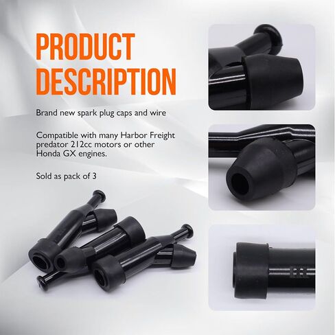 GX160 Spark Plug Boot CAP 135-226 متوافق مع Honda GX120 GX340 GX390 GX140 GX200 GX240 GX270 Clones Engines Bame Coleman Predator 212 301 196 420 224 339 389 CC 30700-ZE1-013 in Kuwait