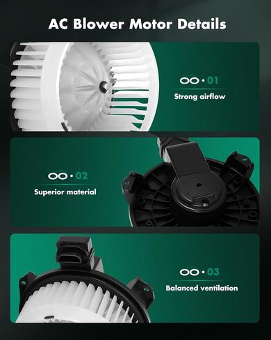 SCITOO AC Heater Blower Motor with Fan HVAC Blower Motor fit for 2006-11 Honda Civic/2006-11 Honda Civic Hybrid OE#700194, 79310-SNA-A01, 79310-SNA-A02, 68004195AA Replacement in Saudi Arabia